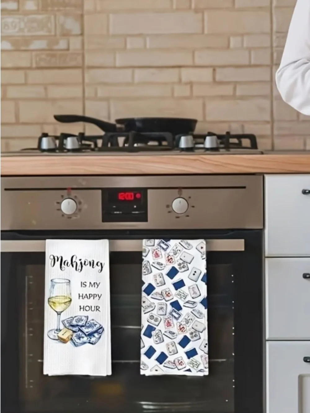 Mahjong kitchen towel set, new